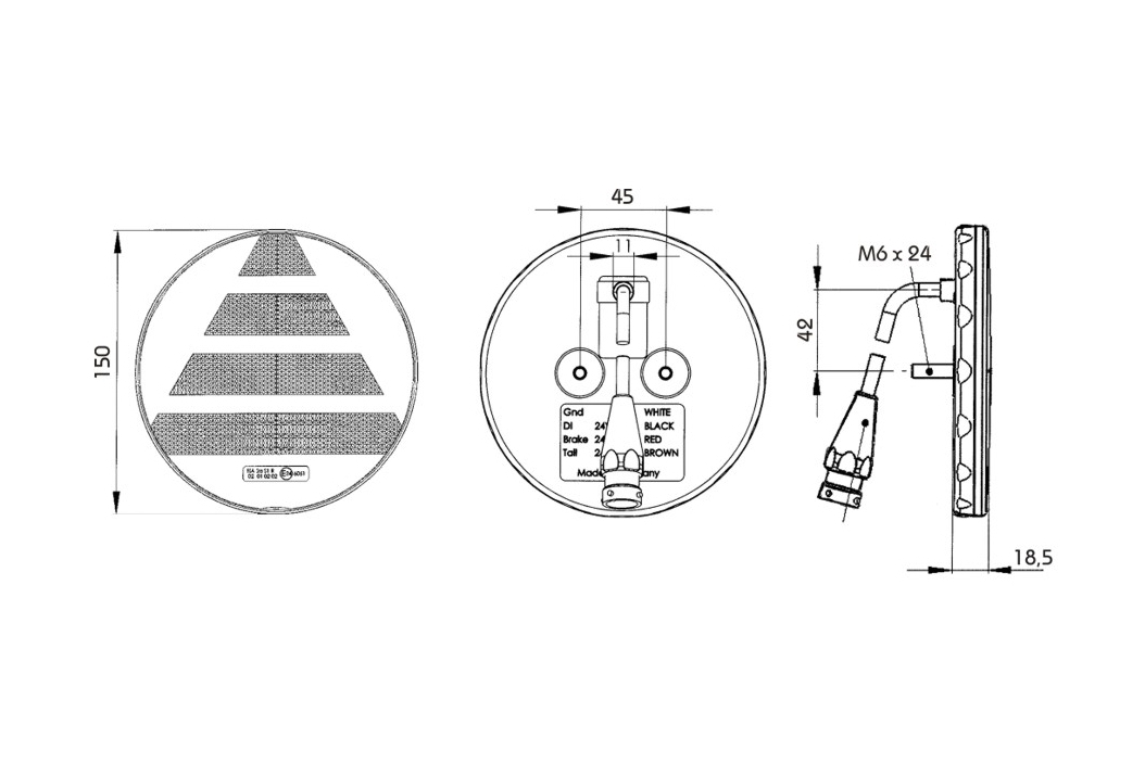 Variant Baglygte 12V LED for Variant I & II